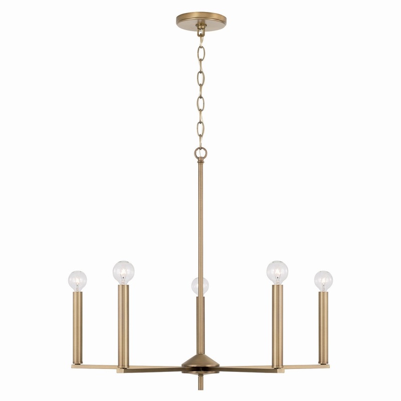 Capital Lighting 448651AD Portman Five Light Chandelier, Aged Brass