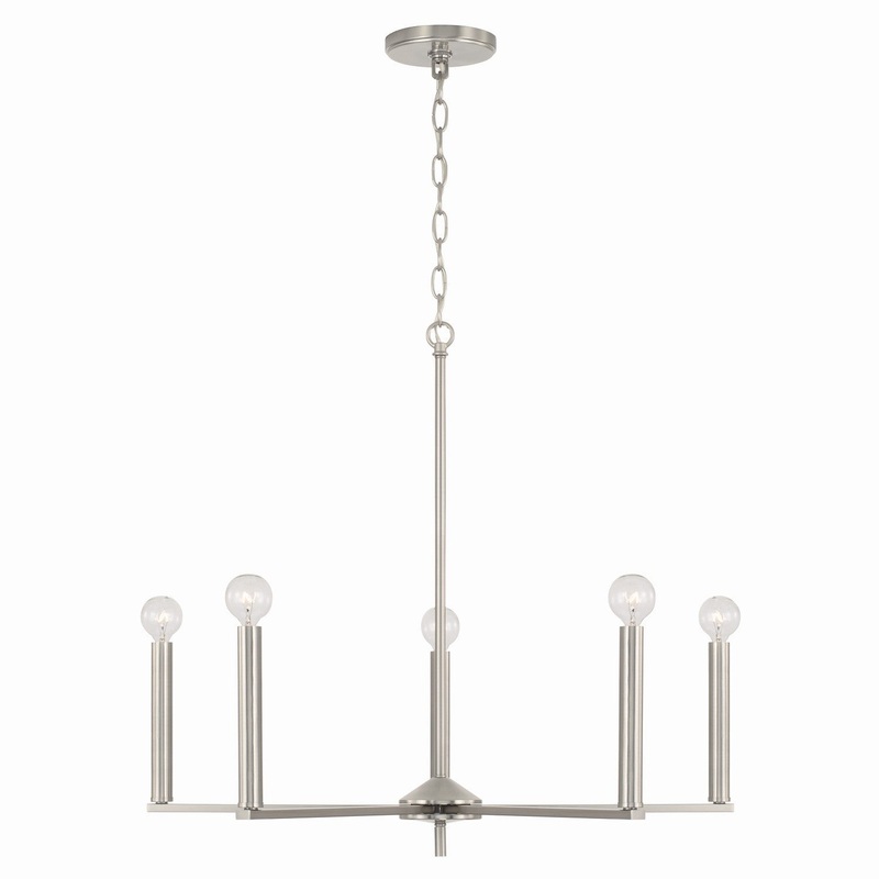 Capital Lighting 448651BN Portman Five Light Chandelier, Brushed Nickel