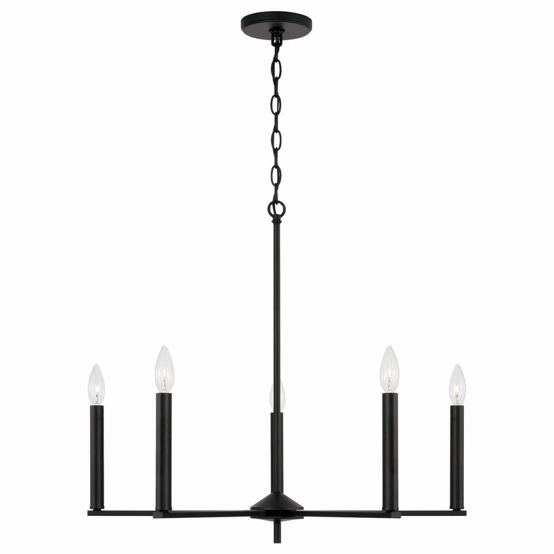 Capital Lighting 448651MB Portman Five Light Chandelier, Matte Black