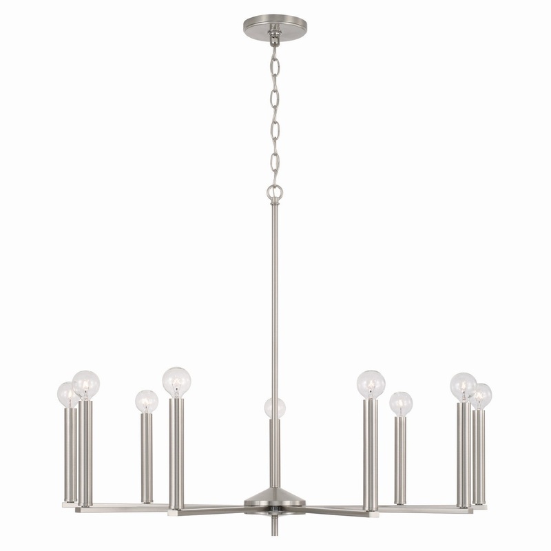Capital Lighting 448691BN Portman Nine Light Chandelier, Brushed Nickel