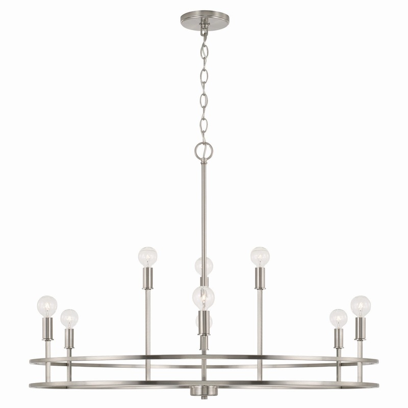 Capital Lighting 448791BN Fuller Nine Light Chandelier, Brushed Nickel