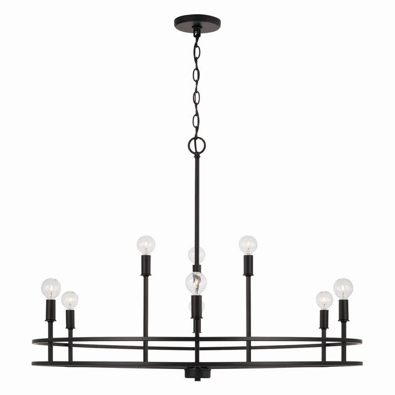 Capital Lighting 448791MB Fuller Nine Light Chandelier, Matte Black
