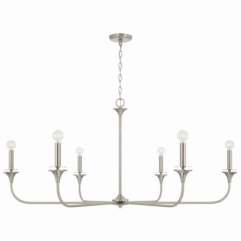 Capital Lighting 448961BN Presley Six Light Chandelier, Brushed Nickel