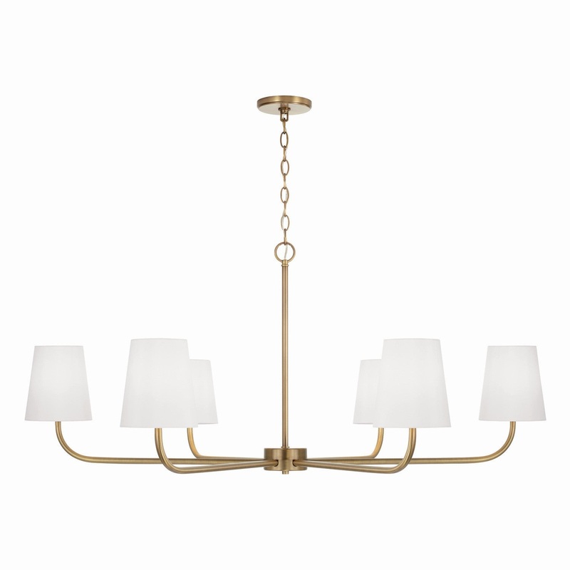 Capital Lighting 449461AD-706 Brody Six Light Chandelier, Aged Brass