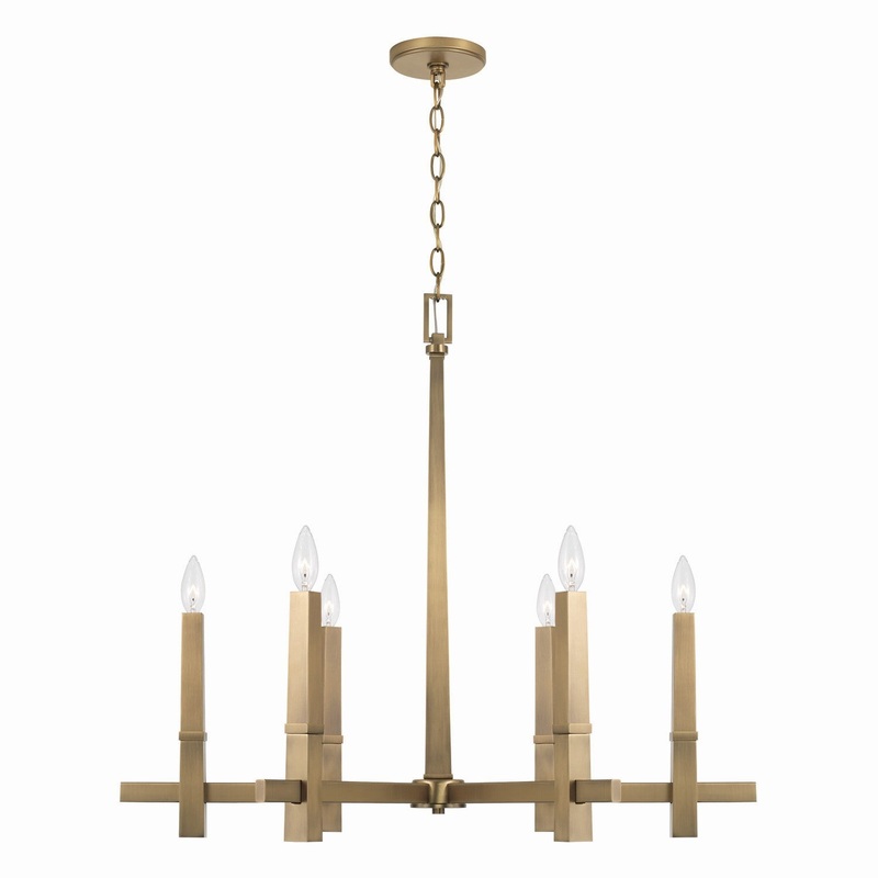 Capital Lighting 449661AD Blake Six Light Chandelier, Aged Brass