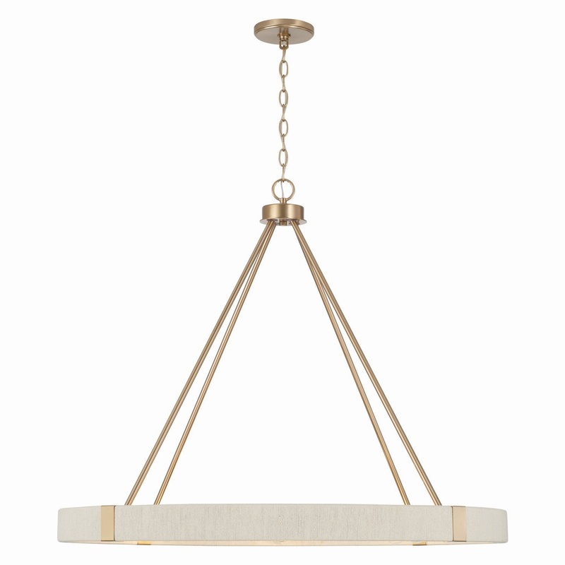 Capital Lighting 449881MA Delaney Eight Light Chandelier, Matte Brass