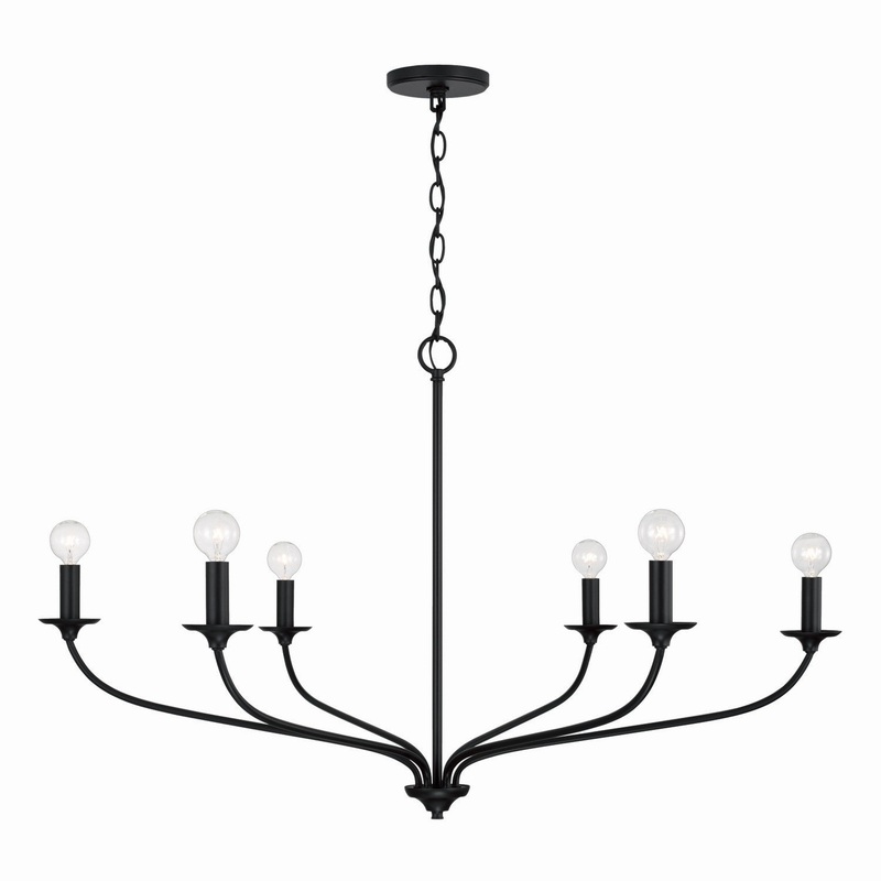 Capital Lighting 449961MB Dolan Six Light Chandelier, Matte Black