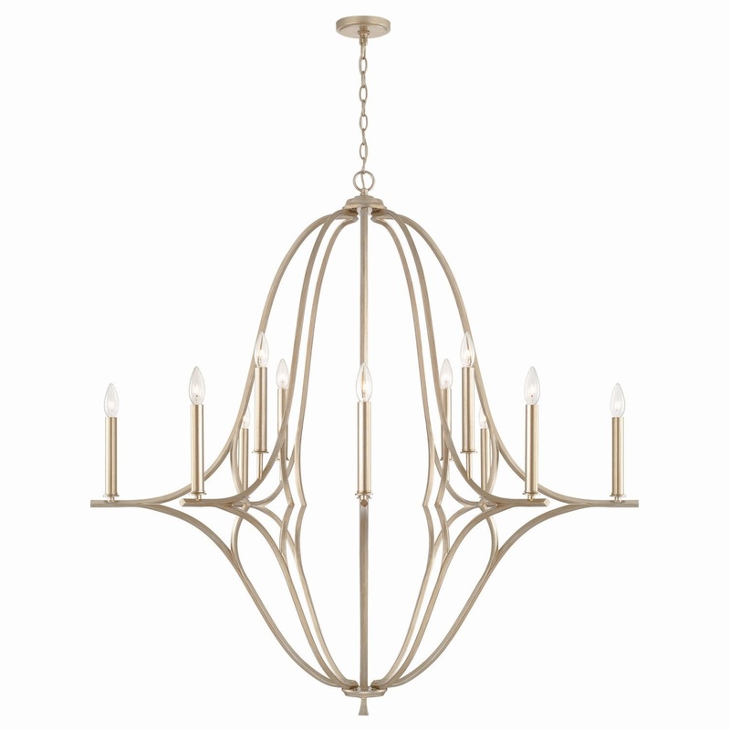 Capital Lighting 450001BS Claire 12 Light Chandelier, Brushed Champagne