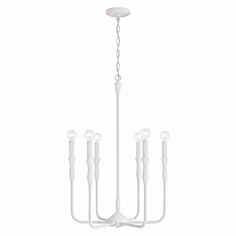 Capital Lighting 450361XW Paloma Six Light Chandelier, Textured White