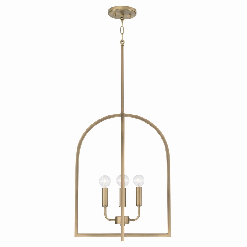Capital Lighting 548841AD Lawson Four Light Foyer Pendant, Aged Brass