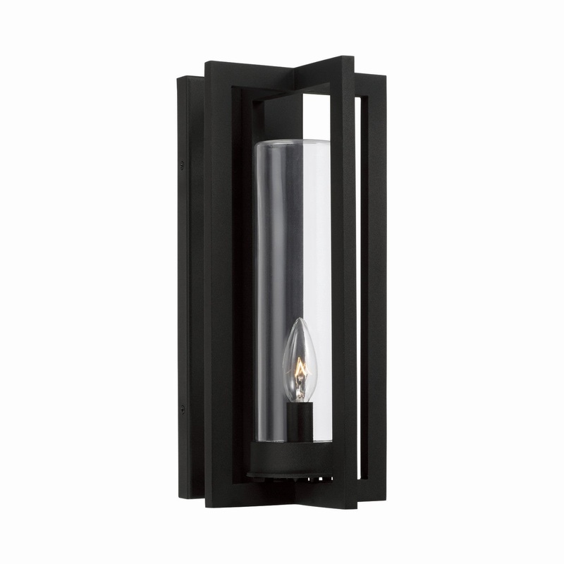 Capital Lighting 948211BK Kent One Light Outdoor Wall Lantern, Black