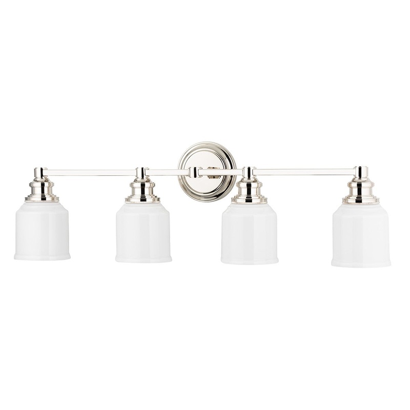 Hudson Valley 3404-PN Windham Four Light Bath Bracket, Polished Nickel (Discontinued)