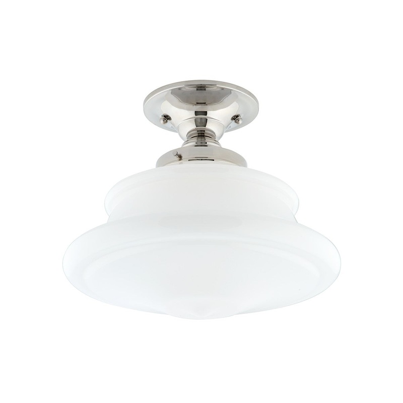 Hudson Valley 3412F-PN Petersburg One Light Semi Flush Mount, Polished Nickel (Discontinued)
