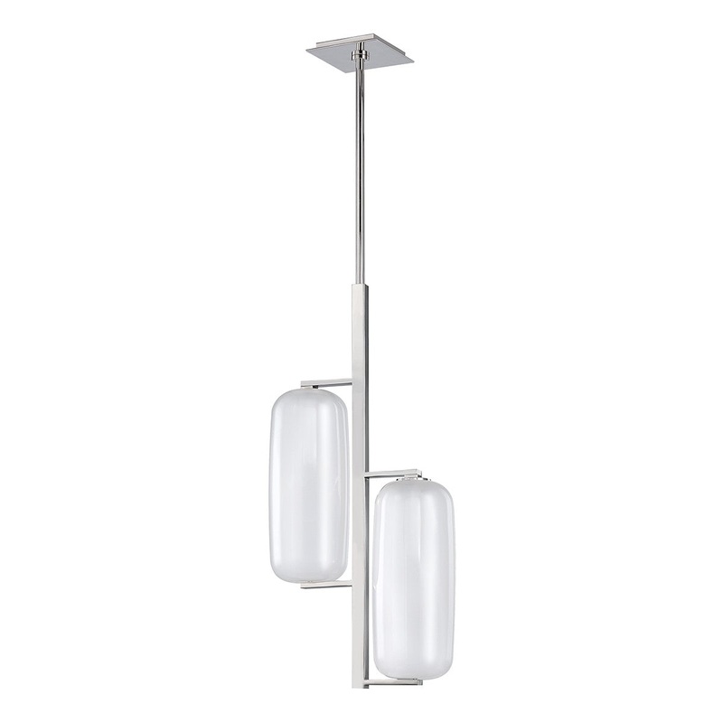 Hudson Valley 3472-PN Pebble Two Light Pendant, Polished Nickel (Discontinued)