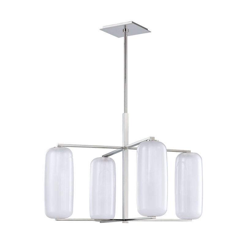Hudson Valley 3474-PN Pebble Four Light Chandelier, Polished Nickel (Discontinued)
