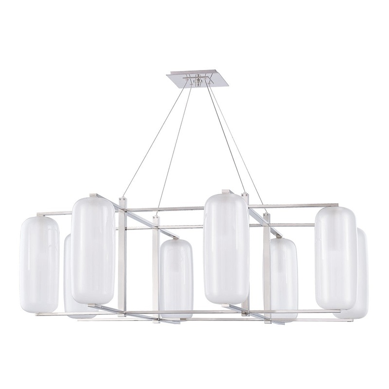 Hudson Valley 3478-PN Pebble Eight Light Chandelier, Polished Nickel (Discontinued)