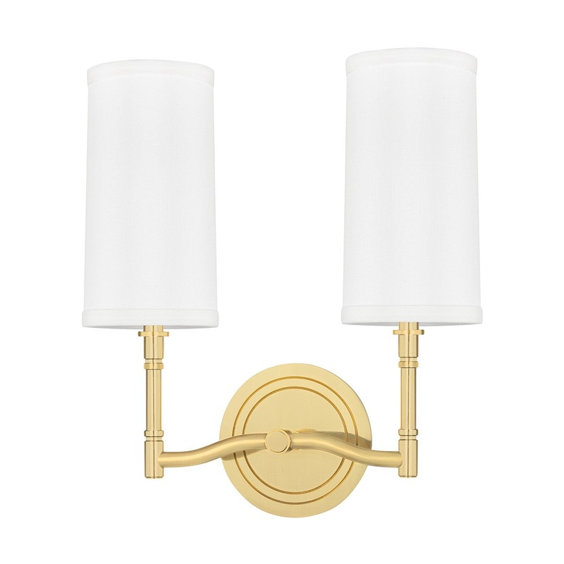 Hudson Valley 362-AGB Dillon Two Light Wall Sconce, Aged Brass