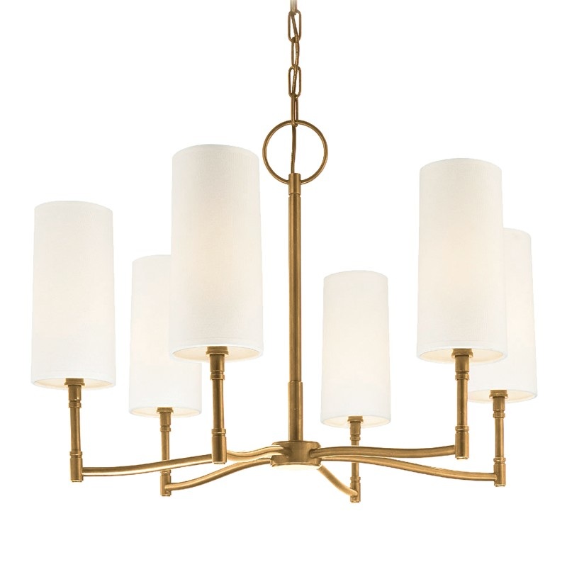 Hudson Valley 366-AGB Dillon Six Light Chandelier, Aged Brass