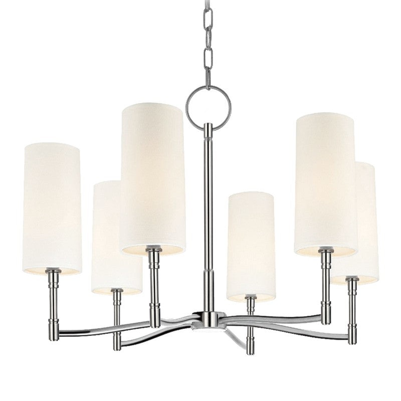 Hudson Valley 366-PN Dillon Six Light Chandelier, Polished Nickel (Discontinued)