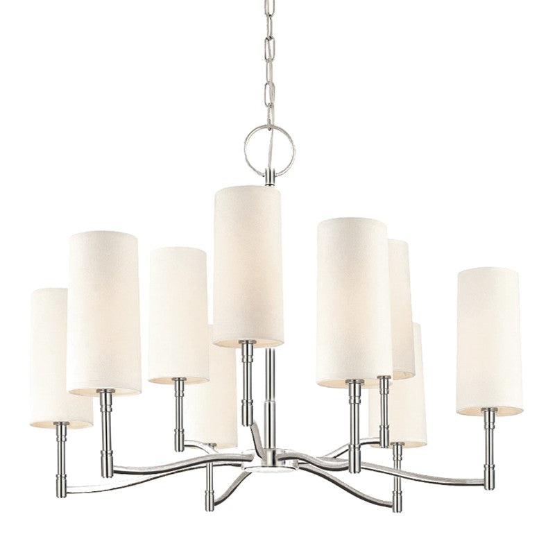 Hudson Valley 369-PN Dillon Nine Light Chandelier, Polished Nickel (Discontinued)