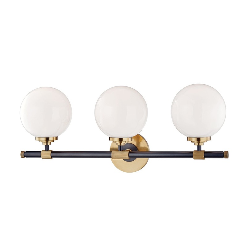 Hudson Valley 3703-AOB Bowery Three Light Bath Bracket, Aged Old Bronze