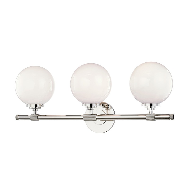 Hudson Valley 3703-PN Bowery Three Light Bath Bracket, Polished Nickel
