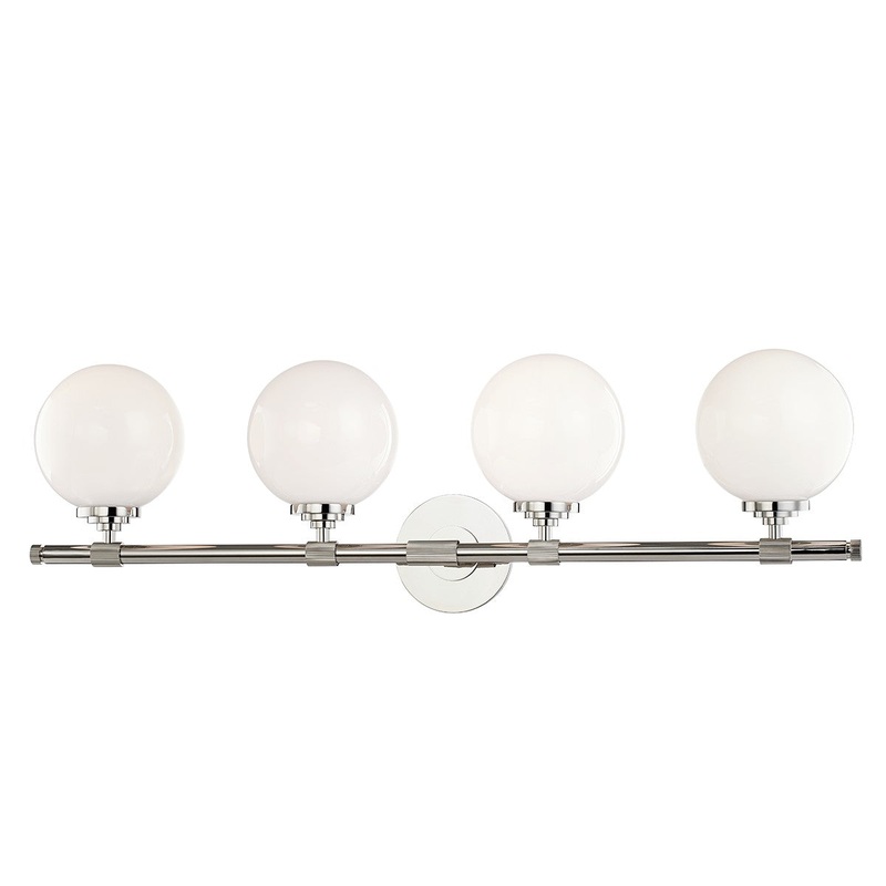 Hudson Valley 3704-PN Bowery Four Light Bath Bracket, Polished Nickel