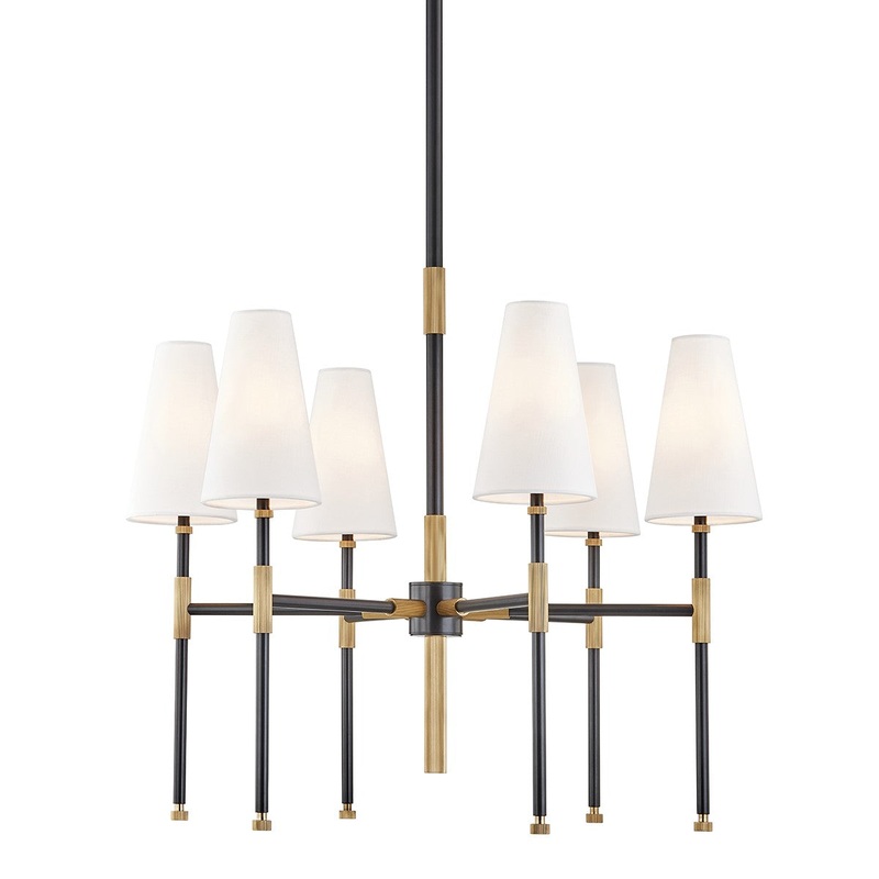 Hudson Valley 3728-AOB Bowery Six Light Chandelier, Aged Old Bronze