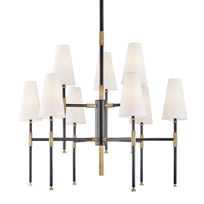 Hudson Valley 3734-AOB Bowery Nine Light Chandelier, Aged Old Bronze