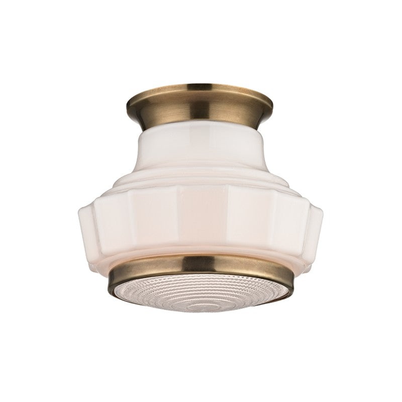 Hudson Valley 3809F-AGB Odessa One Light Semi Flush Mount, Aged Brass (Discontinued)