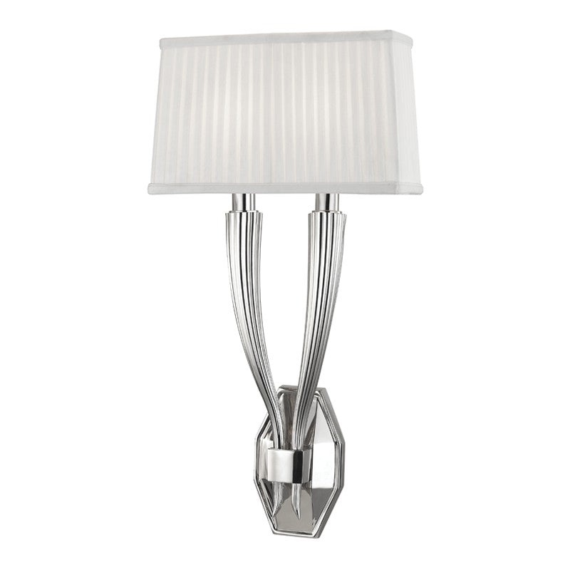 Hudson Valley 3862-PN Erie Two Light Wall Sconce, Polished Nickel