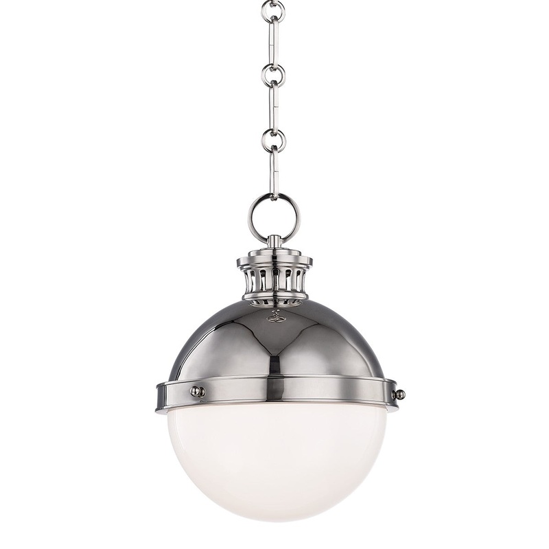 Hudson Valley 4019-PN Latham One Light Pendant, Polished Nickel (Discontinued)