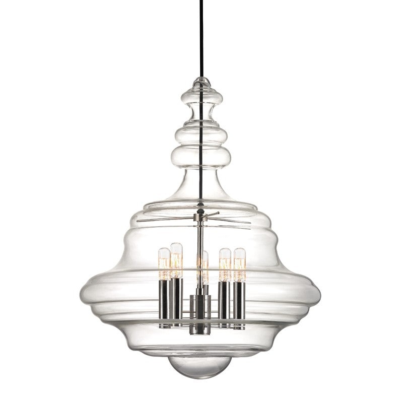 Hudson Valley 4020-PN Washington Five Light Pendant, Polished Nickel
