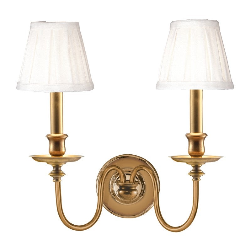 Hudson Valley 4022-AGB Menlo Park Two Light Wall Sconce, Aged Brass (Discontinued)