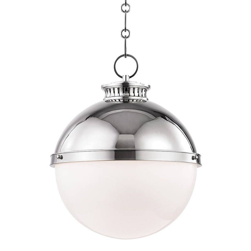 Hudson Valley 4025-PN Latham One Light Pendant, Polished Nickel (Discontinued)