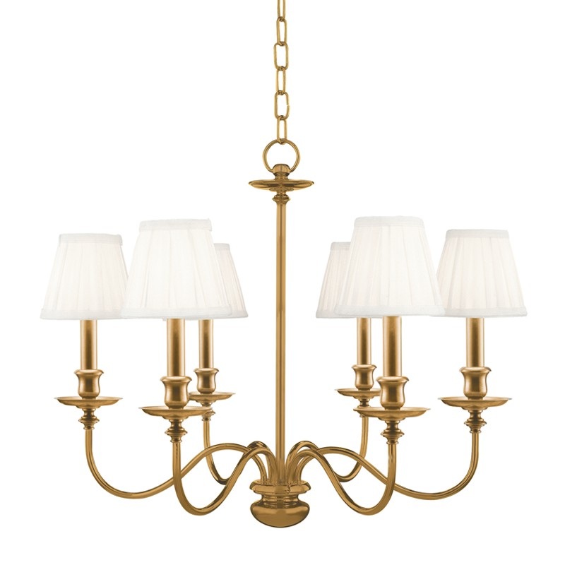 Hudson Valley 4036-AGB Menlo Park Six Light Chandelier, Aged Brass