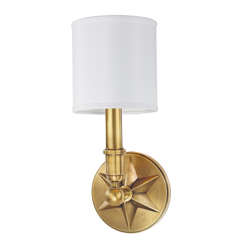 Hudson Valley 4081-AGB-WS Bethesda One Light Wall Sconce, Aged Brass (Discontinued)