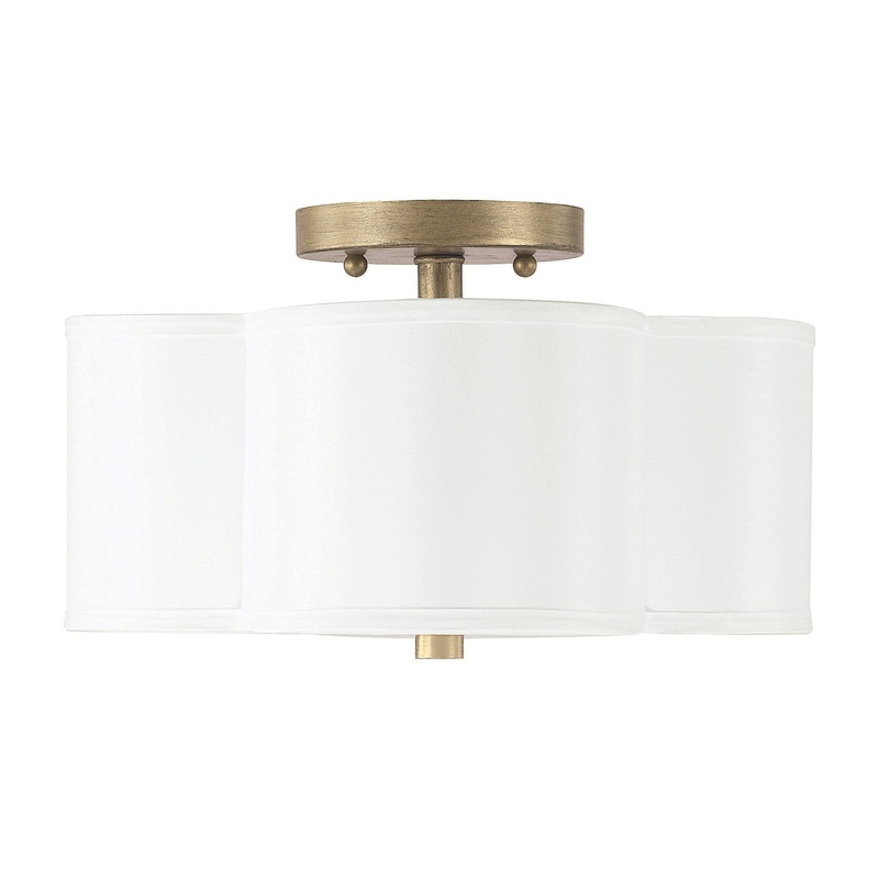 Capital Lighting 4452BG-557 Quinn Two Light Semi-Flush Mount, Brushed Gold