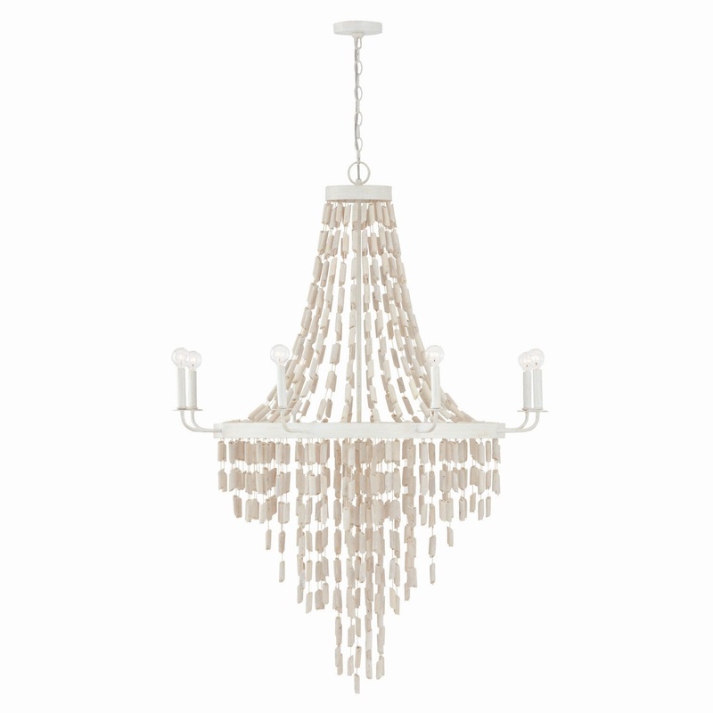Capital Lighting 447782OW Carissa Eight Light Chandelier, Organic White