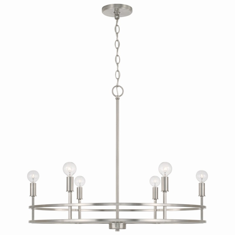 Capital Lighting 448761BN Fuller Six Light Chandelier, Brushed Nickel