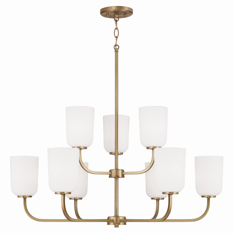 Capital Lighting 448891AD-542 Lawson Nine Light Chandelier, Aged Brass