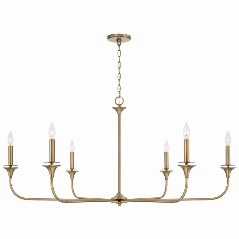 Capital Lighting 448961AD Presley Six Light Chandelier, Aged Brass
