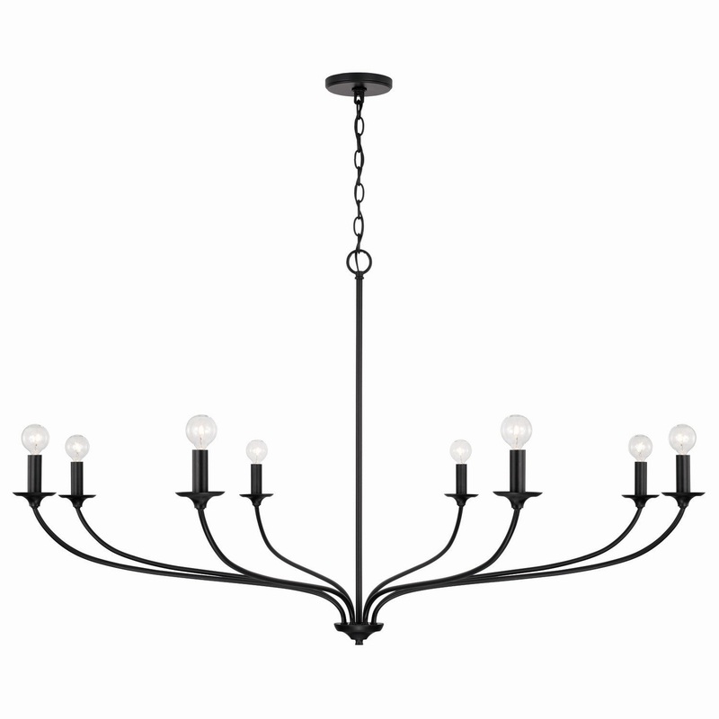 Capital Lighting 449981MB Dolan Eight Light Chandelier, Matte Black