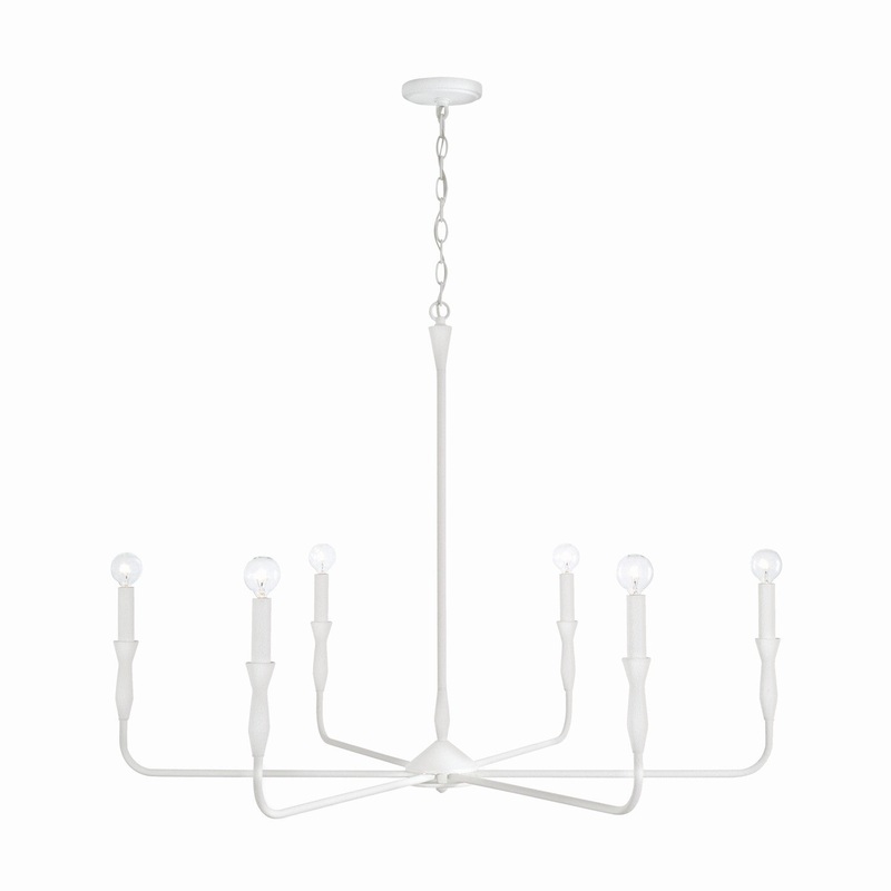 Capital Lighting 450362XW Paloma Six Light Chandelier, Textured White