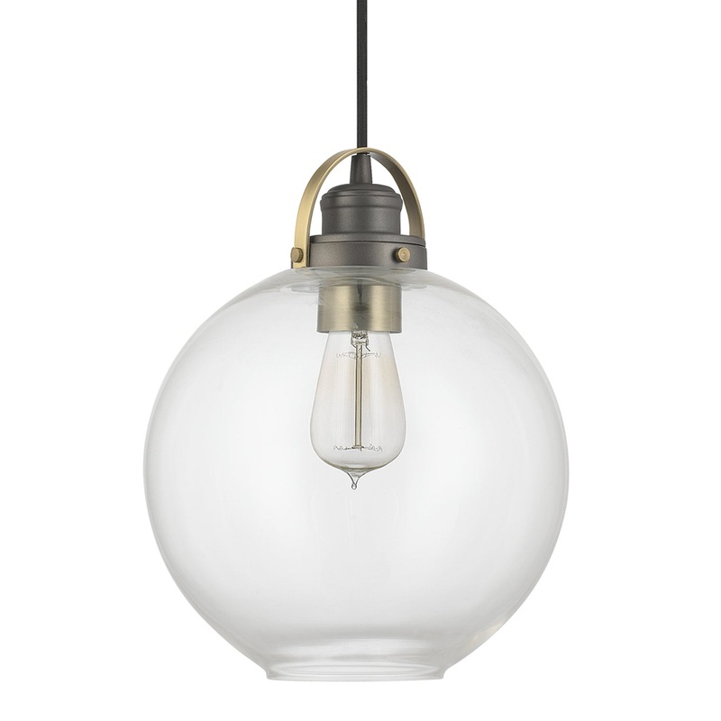 Capital Lighting 4641GA-136 Dean One Light Pendant, Graphite and Aged Brass