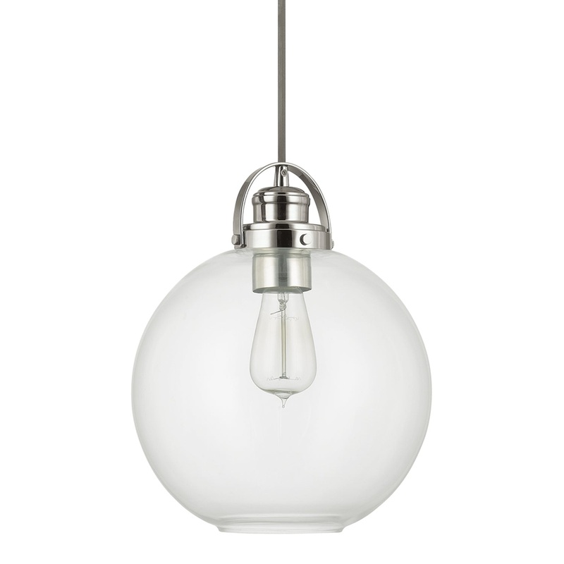 Capital Lighting 4641PN-136 Dean One Light Pendant, Polished Nickel