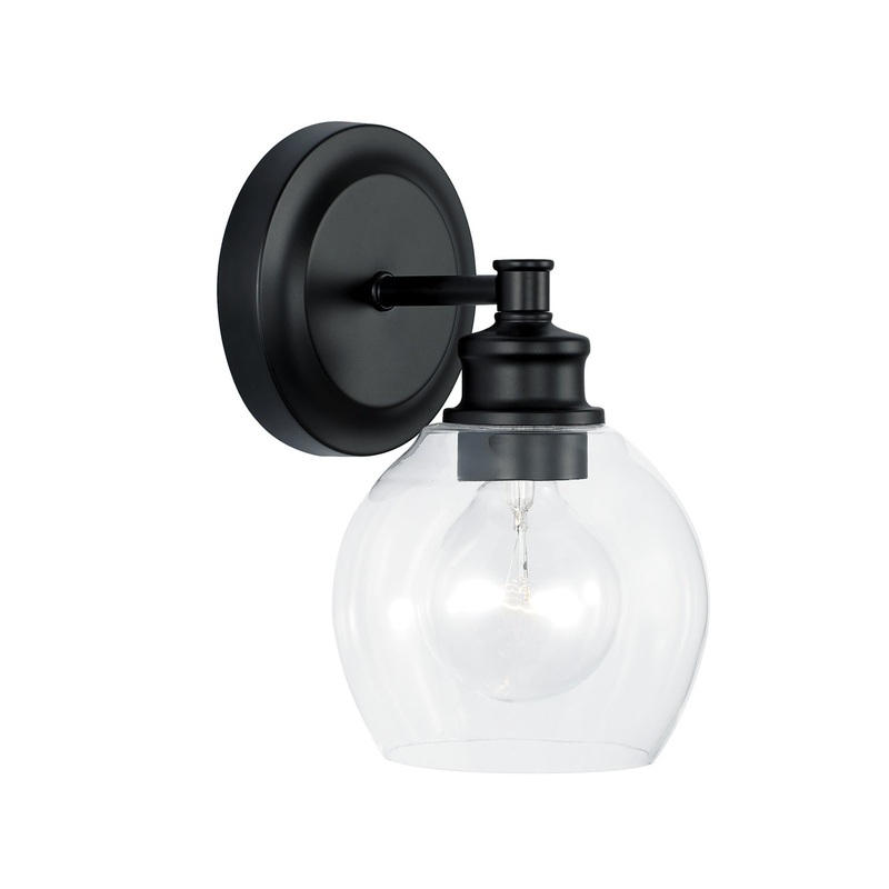Capital Lighting 621111MB-426 Mid Century One Light Wall Sconce, Matte Black