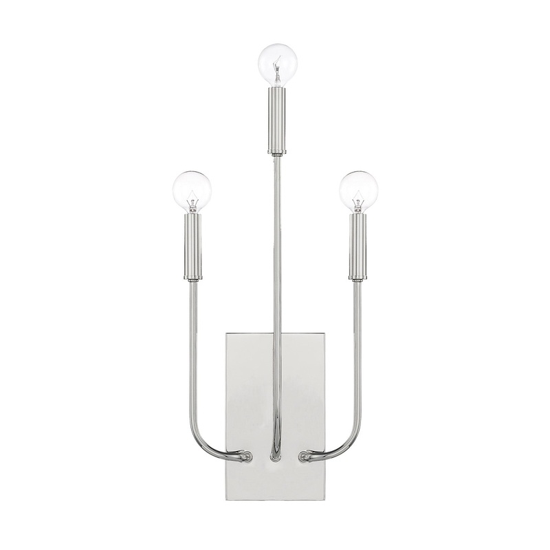Capital Lighting 621931PN Zander Three Light Wall Sconce, Polished Nickel (Discontinued)