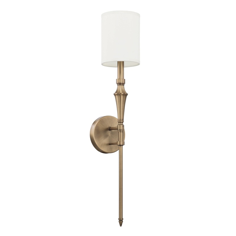 Capital Lighting 628416AD-684 Amelia One Light Wall Sconce, Aged Brass