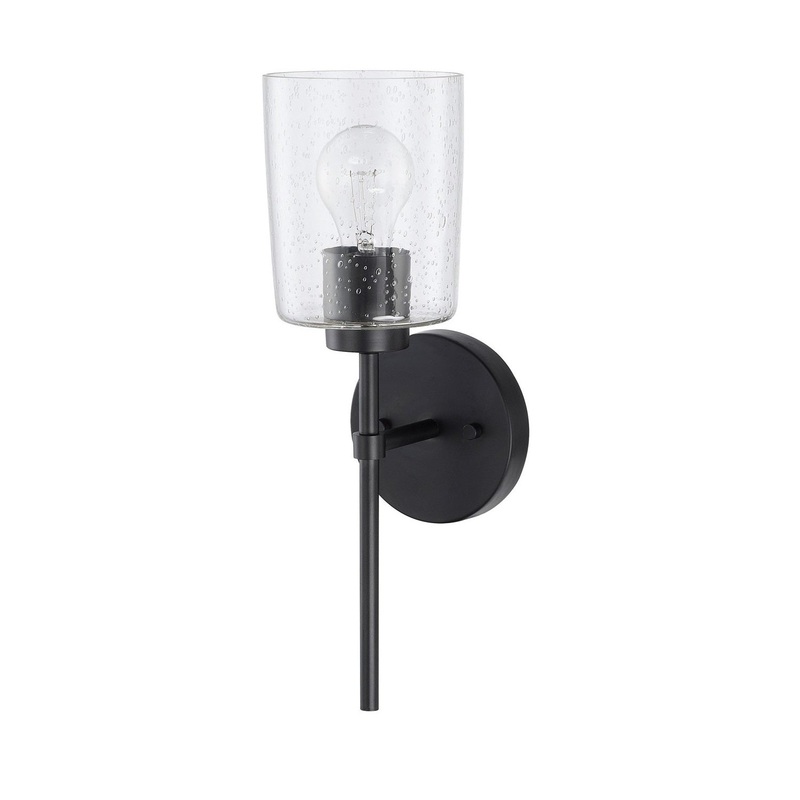 Capital Lighting 628511MB-449 Greyson One Light Wall Sconce, Matte Black